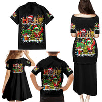 Skeleton Santa Claus Family Matching Puletasi Dress and Hawaiian Shirt Sugar Santa Claus Ho Ho Ho - Wonder Print Shop