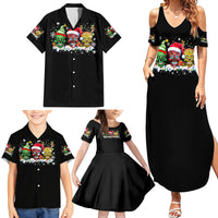 Skeleton Santa Claus Family Matching Summer Maxi Dress and Hawaiian Shirt Sugar Santa Claus Ho Ho Ho - Wonder Print Shop