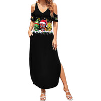 Skeleton Santa Claus Family Matching Summer Maxi Dress and Hawaiian Shirt Sugar Santa Claus Ho Ho Ho - Wonder Print Shop