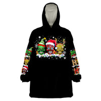 Skeleton Santa Claus Wearable Blanket Hoodie Sugar Santa Claus Ho Ho Ho - Wonder Print Shop