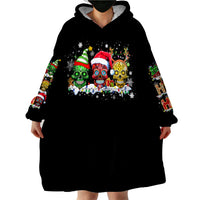 Skeleton Santa Claus Wearable Blanket Hoodie Sugar Santa Claus Ho Ho Ho - Wonder Print Shop