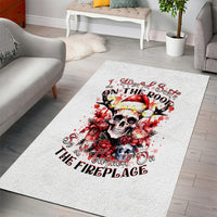 Skull Santa Claus Area Rug I Heard Santa On The Roof So I Turned On Fireplace - Wonder Print Shop