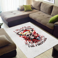 Skull Santa Claus Area Rug I Heard Santa On The Roof So I Turned On Fireplace - Wonder Print Shop