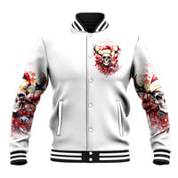 Skull Santa Claus Baseball Jacket I Heard Santa On The Roof So I Turned On Fireplace - Wonder Print Shop