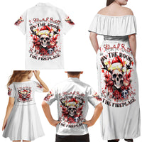 Skull Santa Claus Family Matching Off Shoulder Maxi Dress and Hawaiian Shirt I Heard Santa On The Roof So I Turned On Fireplace - Wonder Print Shop