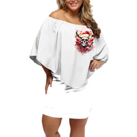Skull Santa Claus Family Matching Off Shoulder Short Dress and Hawaiian Shirt I Heard Santa On The Roof So I Turned On Fireplace - Wonder Print Shop