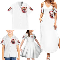 Skull Santa Claus Family Matching Summer Maxi Dress and Hawaiian Shirt I Heard Santa On The Roof So I Turned On Fireplace - Wonder Print Shop