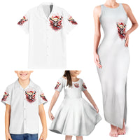 Skull Santa Claus Family Matching Tank Maxi Dress and Hawaiian Shirt I Heard Santa On The Roof So I Turned On Fireplace - Wonder Print Shop