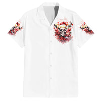 Skull Santa Claus Hawaiian Shirt I Heard Santa On The Roof So I Turned On Fireplace - Wonder Print Shop