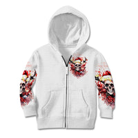 Skull Santa Claus Kid Hoodie I Heard Santa On The Roof So I Turned On Fireplace - Wonder Print Shop
