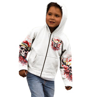 Skull Santa Claus Kid Hoodie I Heard Santa On The Roof So I Turned On Fireplace - Wonder Print Shop