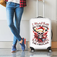 Skull Santa Claus Luggage Cover I Heard Santa On The Roof So I Turned On Fireplace - Wonder Print Shop