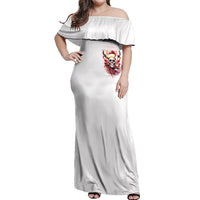 Skull Santa Claus Off Shoulder Maxi Dress I Heard Santa On The Roof So I Turned On Fireplace - Wonder Print Shop