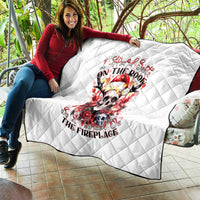 Skull Santa Claus Quilt I Heard Santa On The Roof So I Turned On Fireplace - Wonder Print Shop