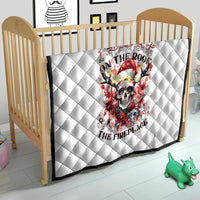 Skull Santa Claus Quilt I Heard Santa On The Roof So I Turned On Fireplace - Wonder Print Shop