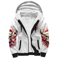 Skull Santa Claus Sherpa Hoodie I Heard Santa On The Roof So I Turned On Fireplace - Wonder Print Shop