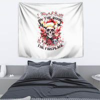 Skull Santa Claus Tapestry I Heard Santa On The Roof So I Turned On Fireplace - Wonder Print Shop