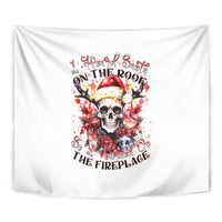 Skull Santa Claus Tapestry I Heard Santa On The Roof So I Turned On Fireplace - Wonder Print Shop