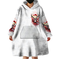 Skull Santa Claus Wearable Blanket Hoodie I Heard Santa On The Roof So I Turned On Fireplace - Wonder Print Shop