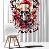 Skull Santa Claus Window Curtain I Heard Santa On The Roof So I Turned On Fireplace - Wonder Print Shop