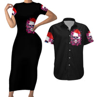 Skull Santa Claus Couples Matching Short Sleeve Bodycon Dress and Hawaiian Shirt I'm So Good Santa Came Juice - Wonder Print Shop