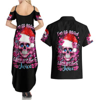 Skull Santa Claus Couples Matching Summer Maxi Dress and Hawaiian Shirt I'm So Good Santa Came Juice - Wonder Print Shop