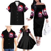 Skull Santa Claus Family Matching Off Shoulder Long Sleeve Dress and Hawaiian Shirt I'm So Good Santa Came Juice - Wonder Print Shop