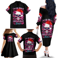 Skull Santa Claus Family Matching Off Shoulder Long Sleeve Dress and Hawaiian Shirt I'm So Good Santa Came Juice - Wonder Print Shop