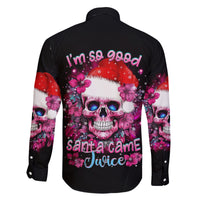 Skull Santa Claus Family Matching Off Shoulder Maxi Dress and Hawaiian Shirt I'm So Good Santa Came Juice - Wonder Print Shop