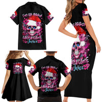 Skull Santa Claus Family Matching Short Sleeve Bodycon Dress and Hawaiian Shirt I'm So Good Santa Came Juice - Wonder Print Shop