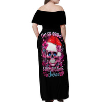 Skull Santa Claus Off Shoulder Maxi Dress I'm So Good Santa Came Juice - Wonder Print Shop