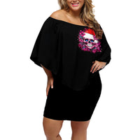 Skull Santa Claus Off Shoulder Short Dress I'm So Good Santa Came Juice - Wonder Print Shop