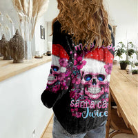 Skull Santa Claus Women Casual Shirt I'm So Good Santa Came Juice - Wonder Print Shop
