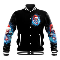 Skull Santa Girl Baseball Jacket Iam A Sweet Girl But If You Piss Me Off, I Alway Full Of Crazy - Wonder Print Shop