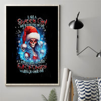Skull Santa Girl Canvas Wall Art Iam A Sweet Girl But If You Piss Me Off, I Alway Full Of Crazy - Wonder Print Shop