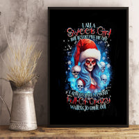 Skull Santa Girl Canvas Wall Art Iam A Sweet Girl But If You Piss Me Off, I Alway Full Of Crazy - Wonder Print Shop