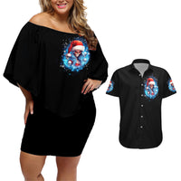 Skull Santa Girl Couples Matching Off Shoulder Short Dress and Hawaiian Shirt Iam A Sweet Girl But If You Piss Me Off, I Alway Full Of Crazy - Wonder Print Shop