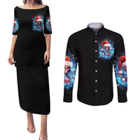 Skull Santa Girl Couples Matching Puletasi Dress and Long Sleeve Button Shirt Iam A Sweet Girl But If You Piss Me Off, I Alway Full Of Crazy - Wonder Print Shop