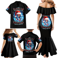 Skull Santa Girl Family Matching Mermaid Dress and Hawaiian Shirt Iam A Sweet Girl But If You Piss Me Off, I Alway Full Of Crazy - Wonder Print Shop