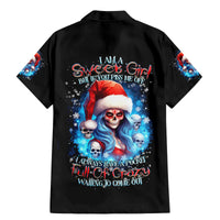Skull Santa Girl Family Matching Mermaid Dress and Hawaiian Shirt Iam A Sweet Girl But If You Piss Me Off, I Alway Full Of Crazy - Wonder Print Shop