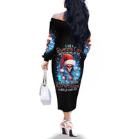 Skull Santa Girl Family Matching Off Shoulder Long Sleeve Dress and Hawaiian Shirt Iam A Sweet Girl But If You Piss Me Off, I Alway Full Of Crazy - Wonder Print Shop