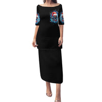 Skull Santa Girl Family Matching Puletasi Dress and Hawaiian Shirt Iam A Sweet Girl But If You Piss Me Off, I Alway Full Of Crazy - Wonder Print Shop