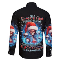 Skull Santa Girl Family Matching Short Sleeve Bodycon Dress and Hawaiian Shirt Iam A Sweet Girl But If You Piss Me Off, I Alway Full Of Crazy - Wonder Print Shop