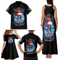 Skull Santa Girl Family Matching Tank Maxi Dress and Hawaiian Shirt Iam A Sweet Girl But If You Piss Me Off, I Alway Full Of Crazy - Wonder Print Shop
