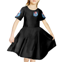 Skull Santa Girl Kid Short Sleeve Dress Iam A Sweet Girl But If You Piss Me Off, I Alway Full Of Crazy - Wonder Print Shop