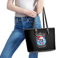 Skull Santa Girl Leather Tote Bag Iam A Sweet Girl But If You Piss Me Off, I Alway Full Of Crazy - Wonder Print Shop