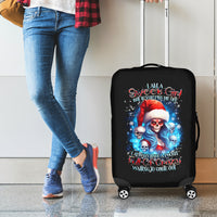 Skull Santa Girl Luggage Cover Iam A Sweet Girl But If You Piss Me Off, I Alway Full Of Crazy - Wonder Print Shop