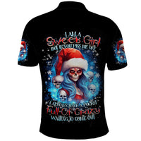 Skull Santa Girl Polo Shirt Iam A Sweet Girl But If You Piss Me Off, I Alway Full Of Crazy - Wonder Print Shop