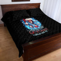 Skull Santa Girl Quilt Bed Set Iam A Sweet Girl But If You Piss Me Off, I Alway Full Of Crazy - Wonder Print Shop