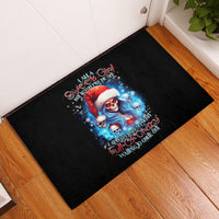 Skull Santa Girl Rubber Doormat Iam A Sweet Girl But If You Piss Me Off, I Alway Full Of Crazy - Wonder Print Shop